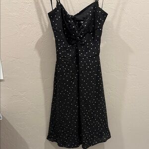 Papaya Black Strapless Dress with White Dots